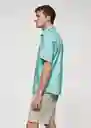 Camisa Oxfordh-H Agua Talla L Hombre Mango