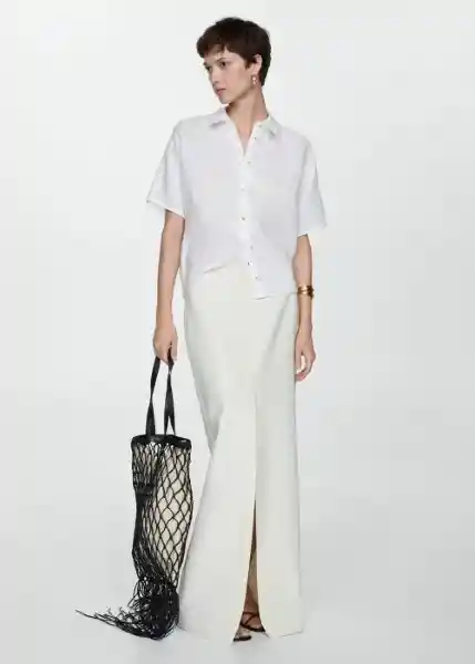 Camisa Pai Blanco Talla S Mujer Mango