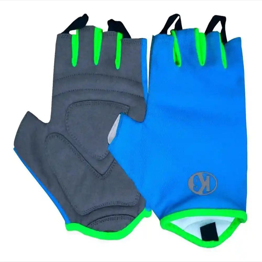 K6 Guantes Para Gimnasio de Cuero Gym Fitness Azul Talla S