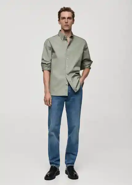 Camisa Nimes Khaki Talla S Hombre Mango