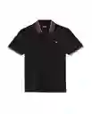 Camiseta Contrast Fabric Poloshirt Negro Noche T XL Chevignon
