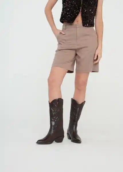 Short Gaby Mujer Crudo Novia Claro Talla 6 459g303 Naf Naf