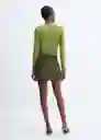 Falda Meli Verde Talla 36 Mujer Mango
