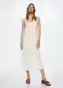 Vestido Boscol-H Crudo Talla L Mujer Mango