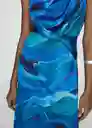 Vestido Marble-a Azul Talla XL Mujer Mango