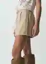 Short Anni Mujer Beige Polvillo Medio Talla S 452G388 Naf Naf