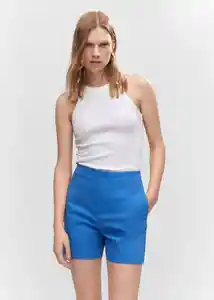 Short Malu5-h Azul Talla 34 Mujer Mango