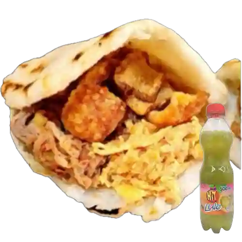 Combo Arepa con Todo - Tripledelicia + Hit Lulo 500 ml