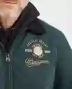 Chaqueta Aviator Graphic Verde Nafta Ultraoscuro L Chevignon