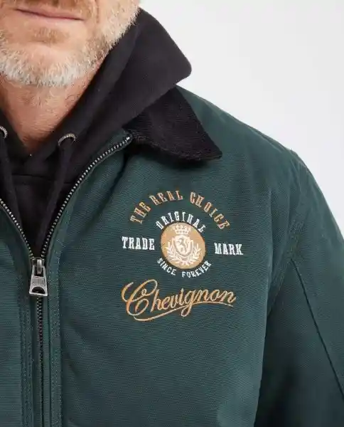 Chaqueta Aviator Graphic Verde Nafta Ultraoscuro L Chevignon