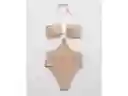 American Eagle Vestido Baño Halter Nude Natural Medium