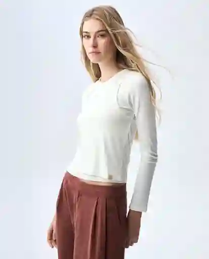 Camiseta Mujer Crudo Talla M 601G013_CRU110606 Americanino