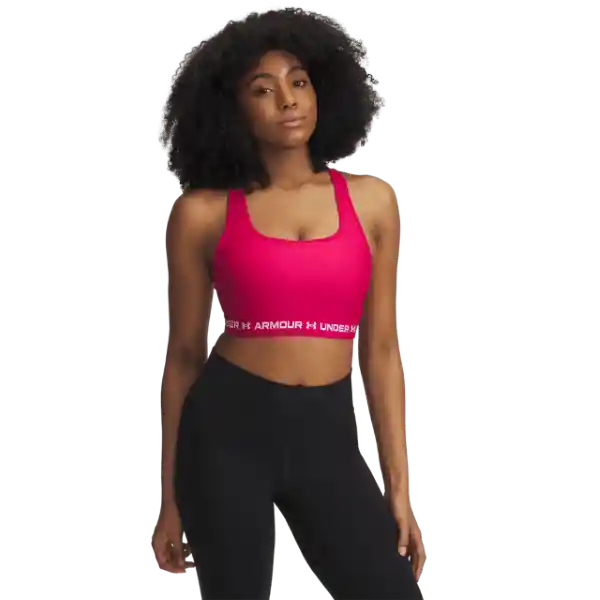 Under Armour Brásier Top Ssback Mid Mujer Rosado Talla MD