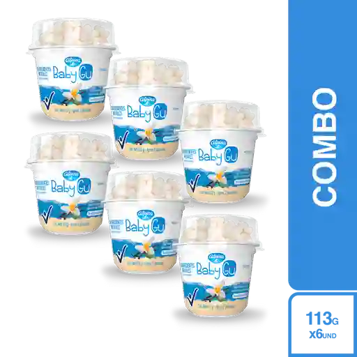 6 x Baby gu Yogurt Sabor a Vainilla Con Cereal