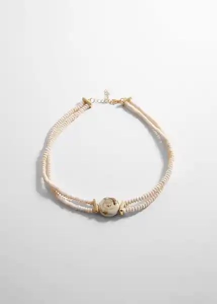 Collar Festi Beige Talla 99 Mujer Mango