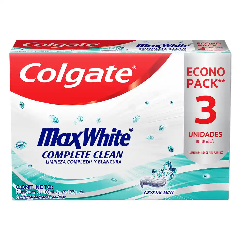 Crema Dental Colgate Max White Complete Clean 100ml x3und