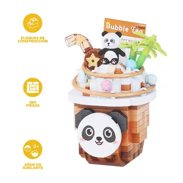 Bloque de Construcción Happy Food Con Leche Panda Miniso