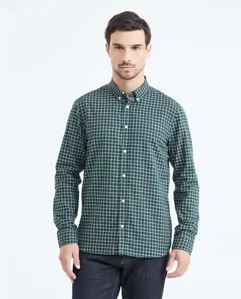 Camisa Plaid Verde Pluvisilva Ultraoscuro XL Chevignon