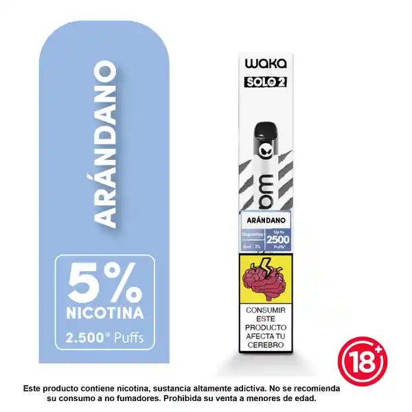 WAKA Vape Solo 2  Blueberry Splash-5% 2500 Puff
