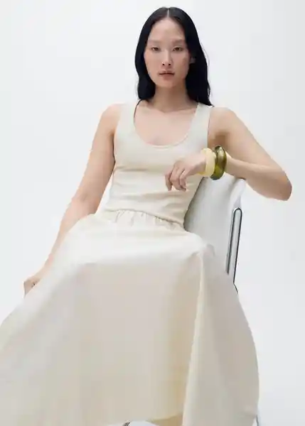 Vestido Valvi Crudo Talla S Mujer Mango
