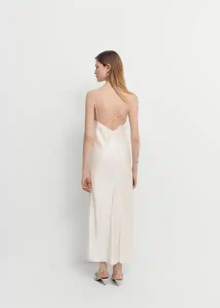 Vestido Kyoto Offwhite Talla L Mujer Mango