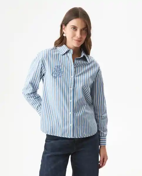 Camisa Striped Poplin Azul Provincial Medio Talla M Chevignon