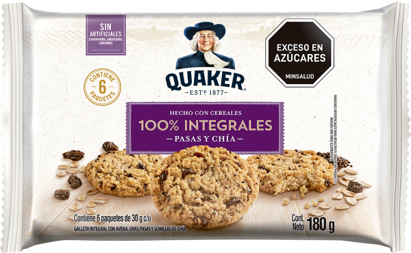 Quaker Galletas Avena Pasas 30 g Pack X6