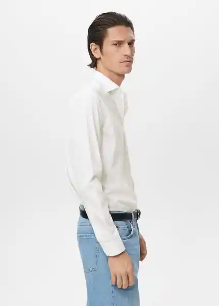 Camisa Bilbao Blanco Talla L Hombre Mango