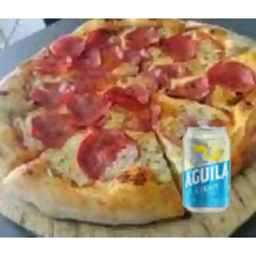 Combo Pizza Hawaiana Personal + Aguila Light Lta 330ml
