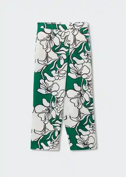 Pantalón Flori-A Verde Talla L Mujer Mango