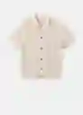 Camisa Samu Beige Talla M Hombre Mango
