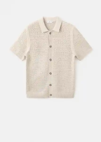 Camisa Samu Beige Talla M Hombre Mango