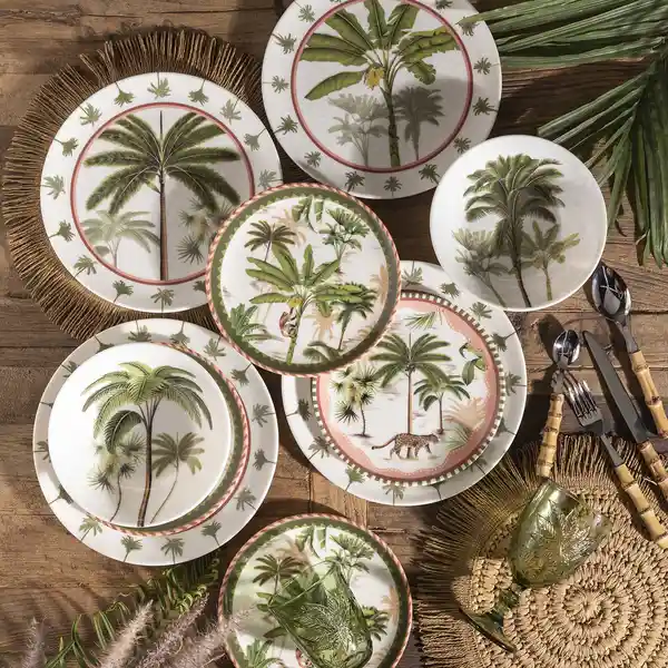 Plato Palmeras Cheetah 20 cm Ambiente Gourmet