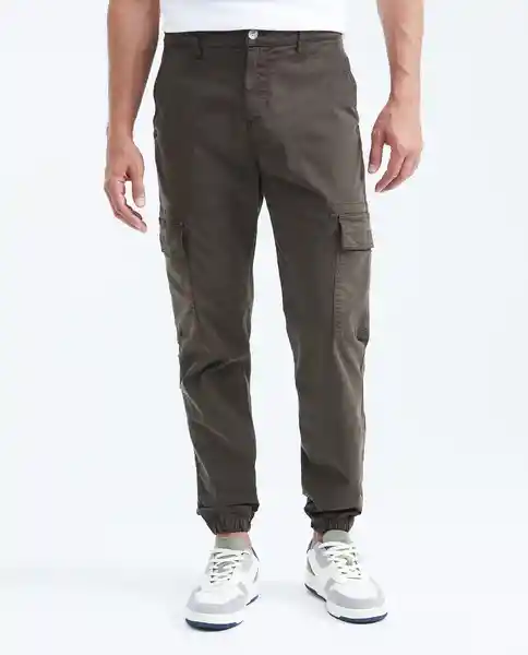 Pantalón Hombre Verde Olivo Ultraoscuro 36 Chevignon