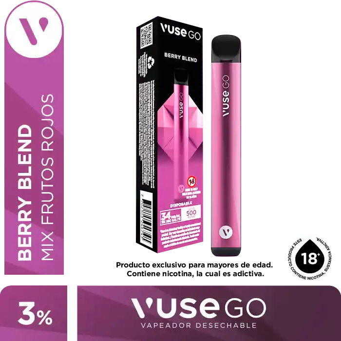 Vaporizador Vuse Go 500 Berry Blend 34Mg Paquetex1Und