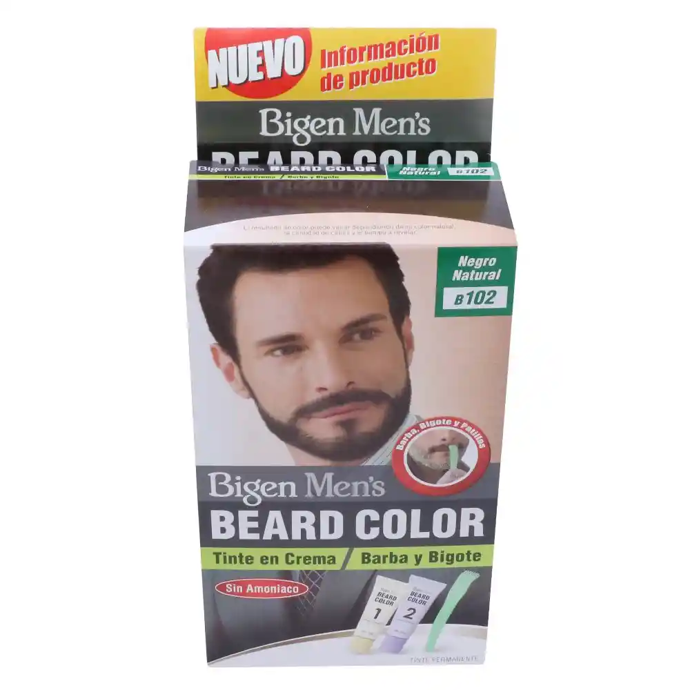 Bigen Tinte en Crema para Hombre Barba y Bigote Tono Negro Natural