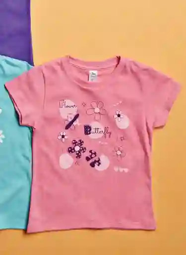 Camiseta Para Niña Bebé Rosado Talla 3