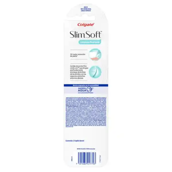 Cepillo de Dientes Colgate Slim Soft Suave x 2 Und