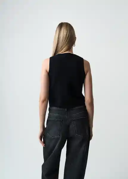 Chaleco Tejido Mujer Negro Ultraoscuro Talla S 583G002 Naf Naf