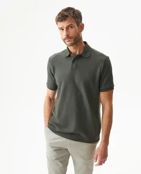 Camiseta Polo Vertical Verde Soldado Ultraoscuro XS Chevignon