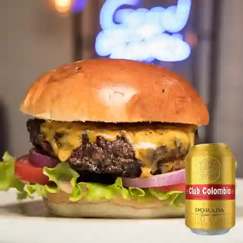 Combo Hamburguesa Clásica Sencilla + Club Col. Dorada 355ml