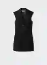 Vestido Jeane Negro Talla L Mujer Mango