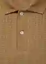 Camiseta Polo Openp Beige Talla M Hombre Mango