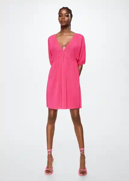 Vestido Valentín Fucsia Talla XS Mujer Mango