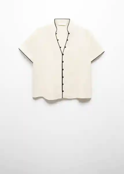 Camisa Lupopi-A Vainilla Talla S Mujer Mango