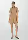 Vestido Popc-H Camel Talla S Mujer Mango