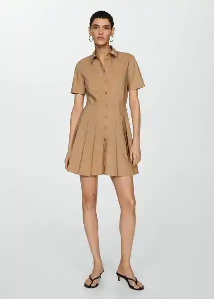 Vestido Popc-H Camel Talla S Mujer Mango