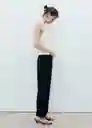 Pantalón Fluido Negro Talla XS Mujer Mango