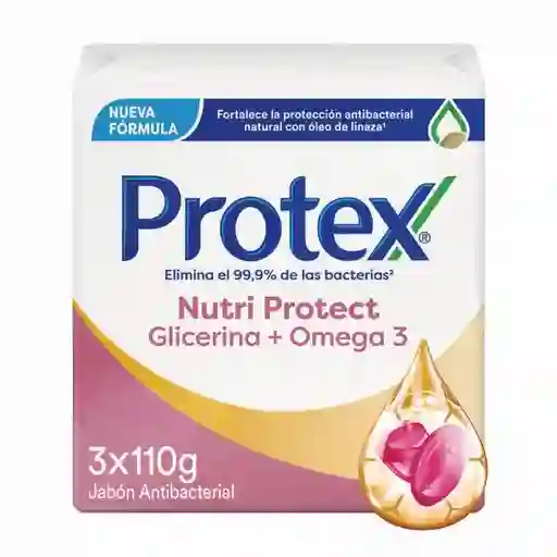 Jabón Antibacterial Protex Omega 3 110 g x 3