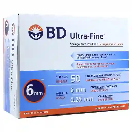 Becton Dickinson Jeringa Insulina Ultra-Fine 0.5 mL 31 g x 6 mm